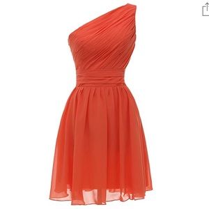 Peach chiffon dress